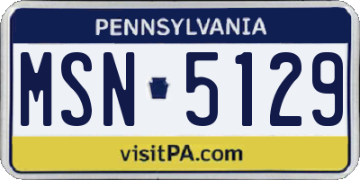 PA license plate MSN5129