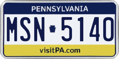 PA license plate MSN5140