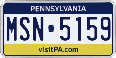PA license plate MSN5159