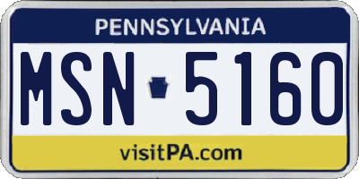 PA license plate MSN5160