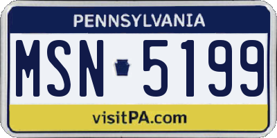 PA license plate MSN5199