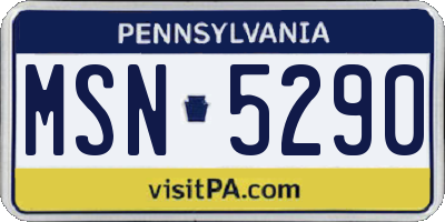 PA license plate MSN5290