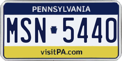 PA license plate MSN5440