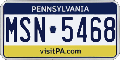 PA license plate MSN5468
