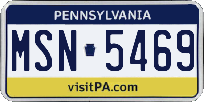 PA license plate MSN5469
