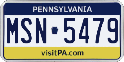 PA license plate MSN5479