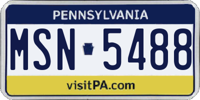 PA license plate MSN5488