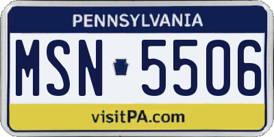 PA license plate MSN5506