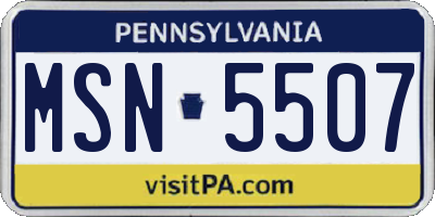 PA license plate MSN5507