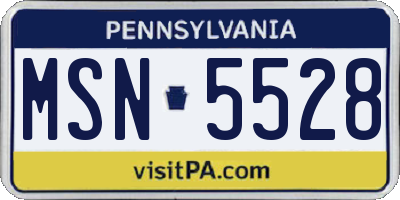 PA license plate MSN5528