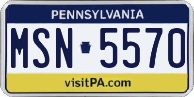 PA license plate MSN5570