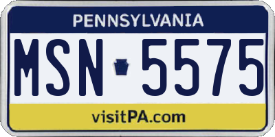 PA license plate MSN5575