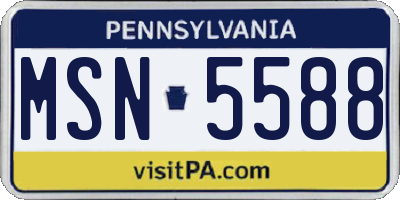 PA license plate MSN5588