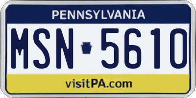 PA license plate MSN5610