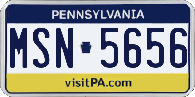 PA license plate MSN5656