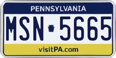 PA license plate MSN5665