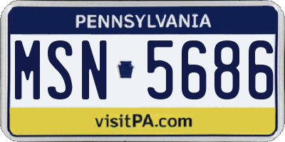 PA license plate MSN5686