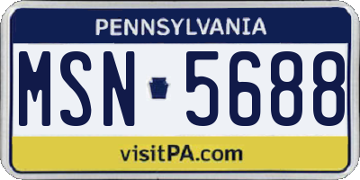 PA license plate MSN5688