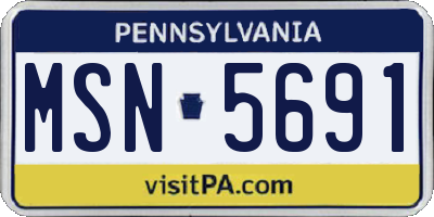 PA license plate MSN5691