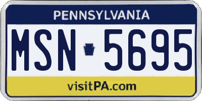 PA license plate MSN5695