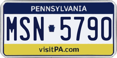 PA license plate MSN5790