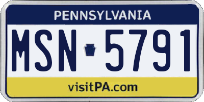 PA license plate MSN5791