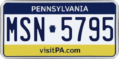 PA license plate MSN5795