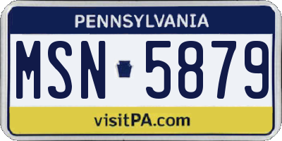 PA license plate MSN5879