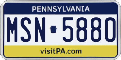 PA license plate MSN5880