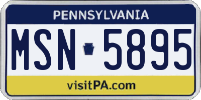 PA license plate MSN5895