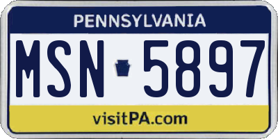 PA license plate MSN5897