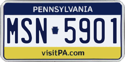PA license plate MSN5901