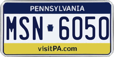 PA license plate MSN6050