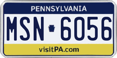 PA license plate MSN6056