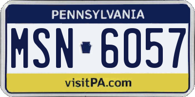 PA license plate MSN6057