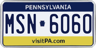 PA license plate MSN6060