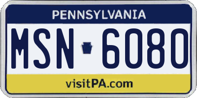 PA license plate MSN6080