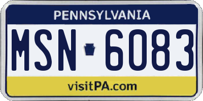 PA license plate MSN6083