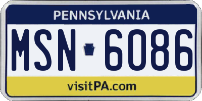 PA license plate MSN6086