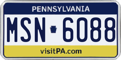PA license plate MSN6088