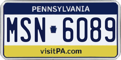 PA license plate MSN6089