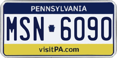 PA license plate MSN6090
