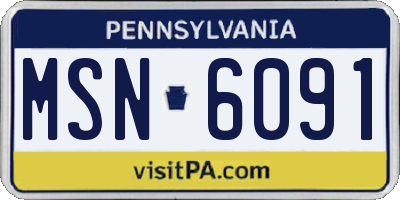 PA license plate MSN6091