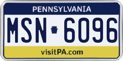 PA license plate MSN6096