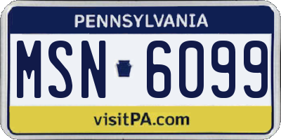 PA license plate MSN6099