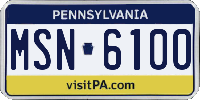PA license plate MSN6100