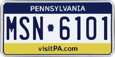 PA license plate MSN6101