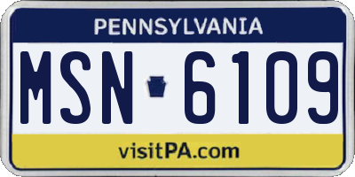 PA license plate MSN6109