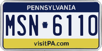 PA license plate MSN6110