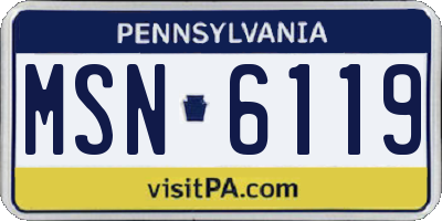 PA license plate MSN6119